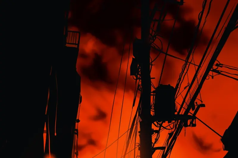 電線 赤い空ver.